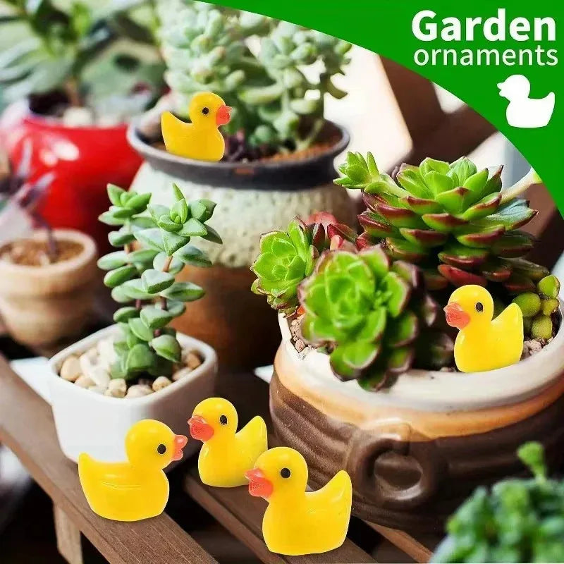 Mini Resin Yellow Duck Ornament 10 30 50 DIY Accessories Micro