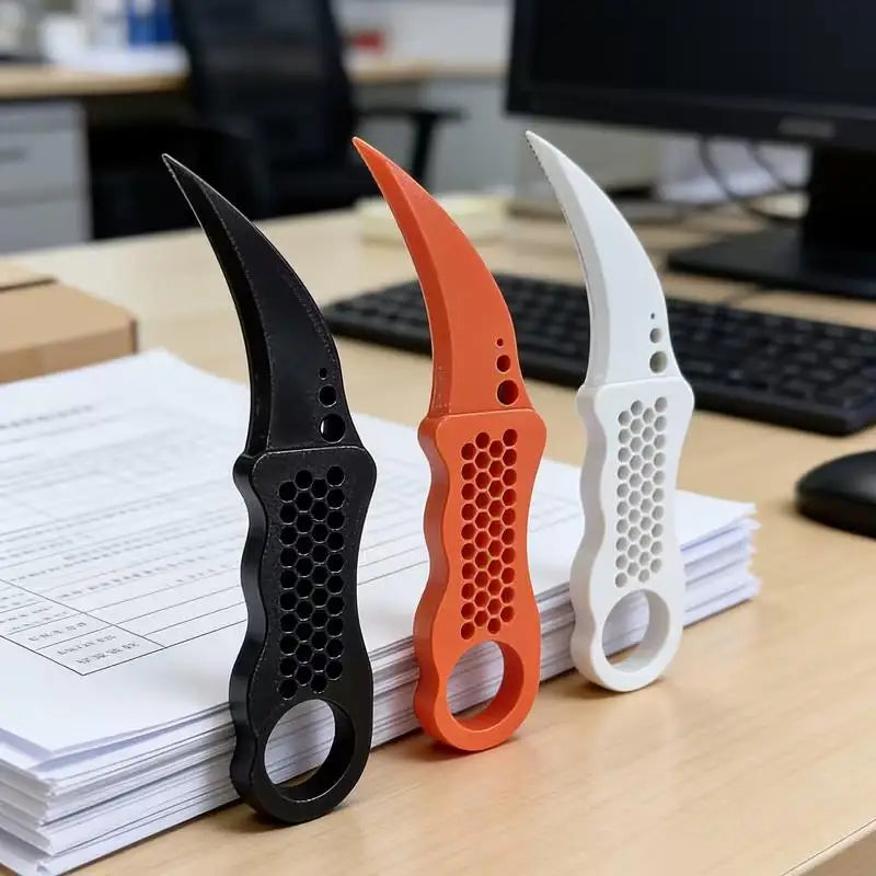 2pcs random 3D Printed Unboxing Tool – Non-Slip Handle, Safe & Convenient for Opening Packages at Home Office Zpaxo