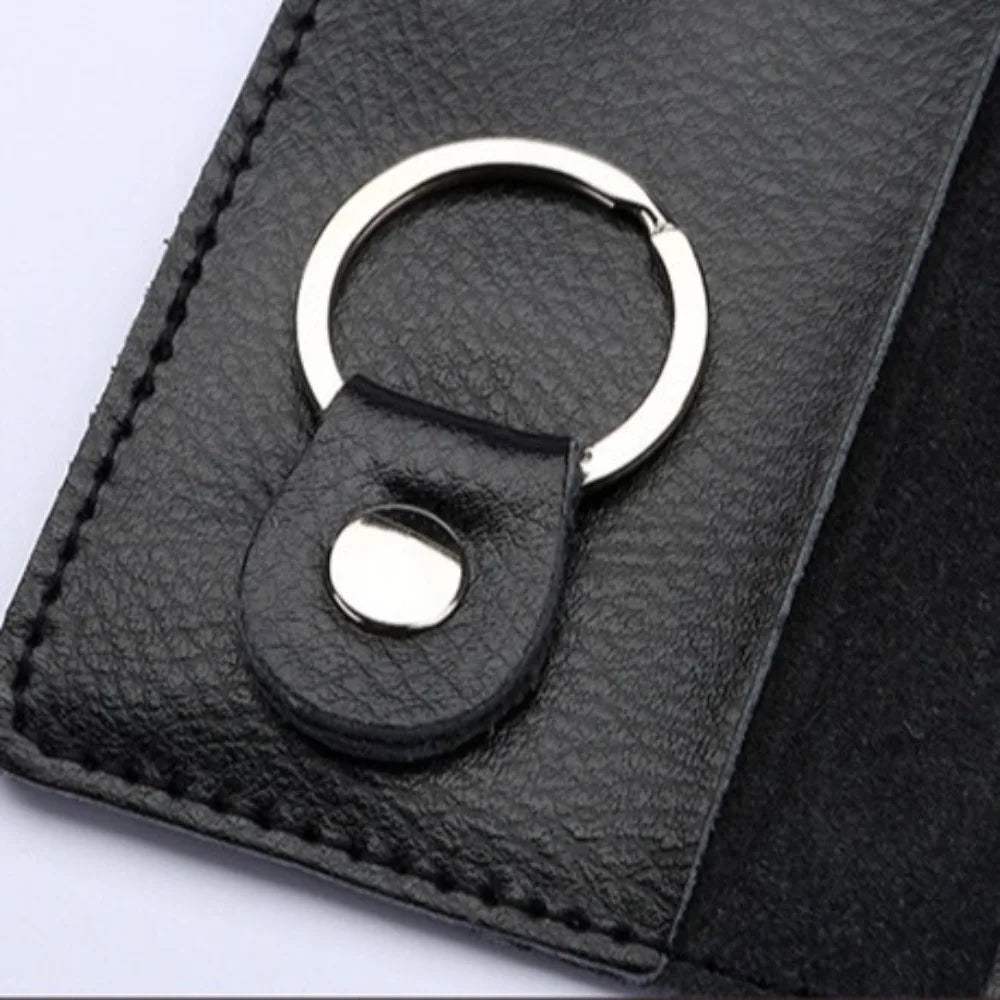 Cow Split Leather Keychain Mini Card Bag Housekeeper Key Holder Zpaxo