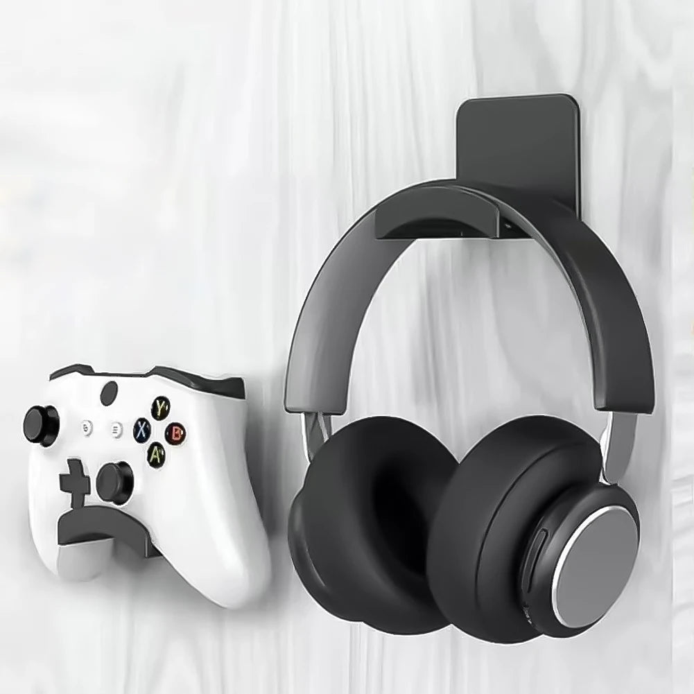 1- Universal Headphone Stand Adhensive Plastic Wall Mount Hanger Zpaxo