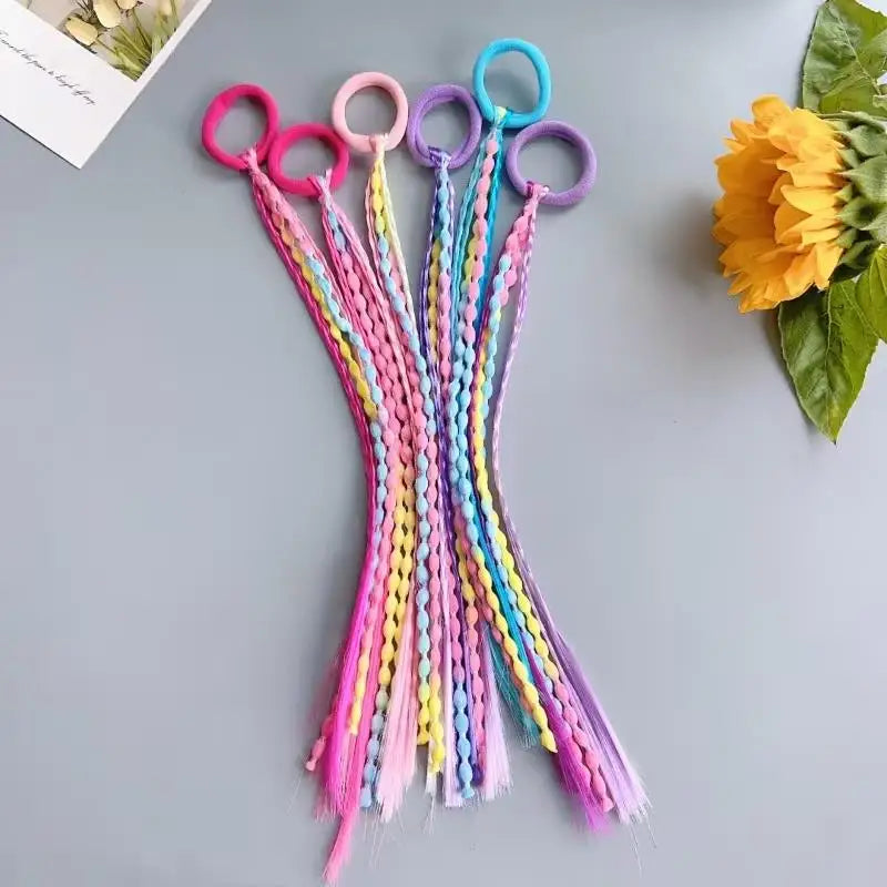 3pcs random Multi-Color Hair Braids – Wig Braids, High Ponytail & Boxing Braid Bands, Additions Set Zpaxo
