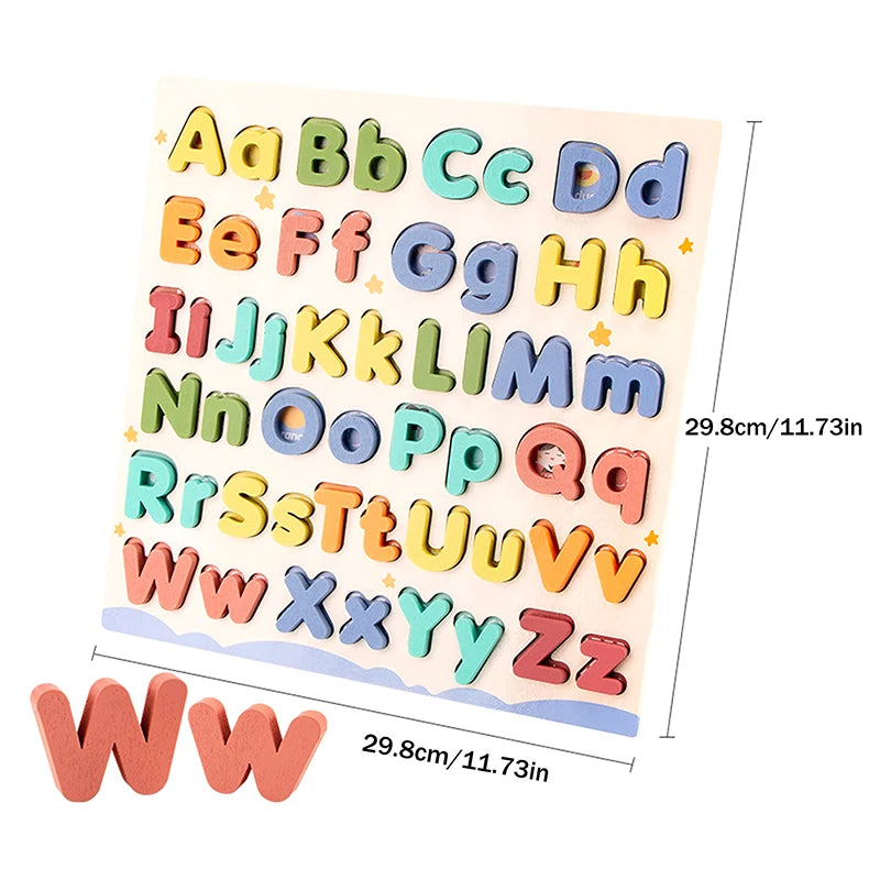 Kids Montessori Wooden English Letter Uppercase Lowercase Letters