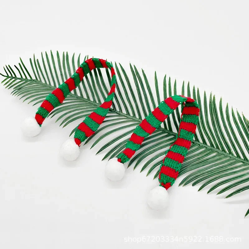 2025 Christmas Mini Knitted Doll Scarf Hat Polyester Hair Ball