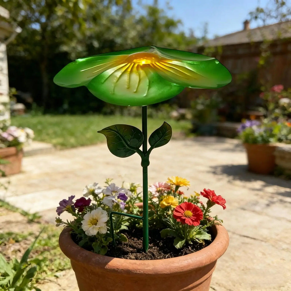 Outdoor Plant Umbrella Leaf Shape Metal Sun Shade Garden Flower Stake