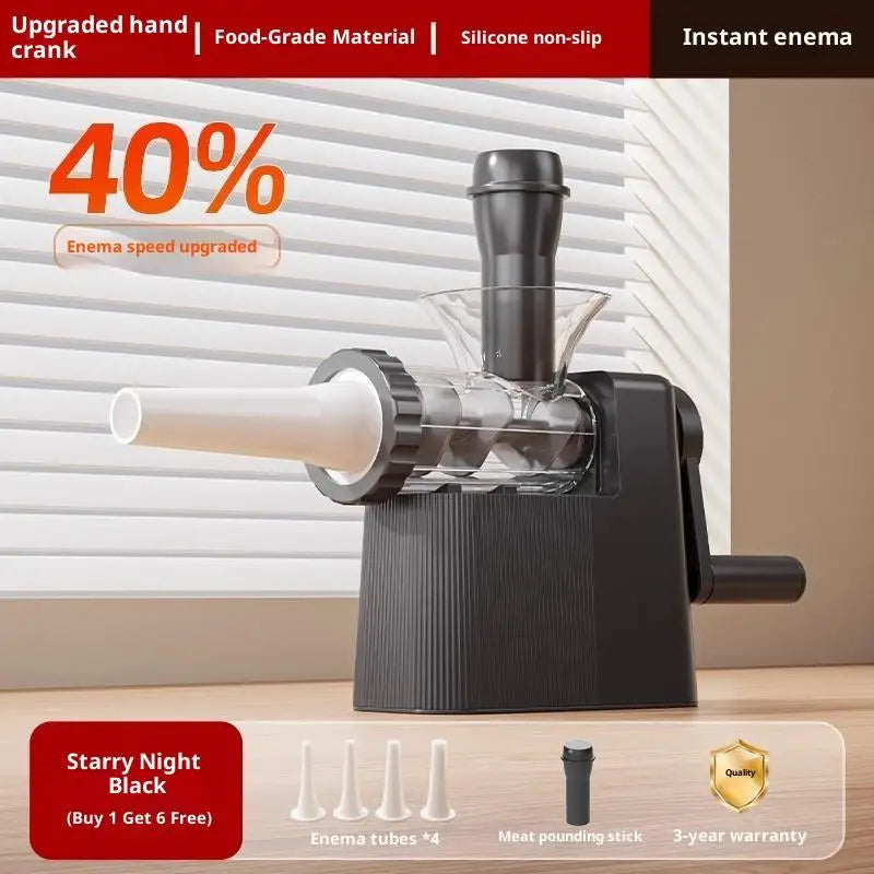 Manual Sausage Stuffer with 4 Nozzles - Easy-Fill Meat Grinder Kit for Homemade Sausages & Snacks Zpaxo Black
