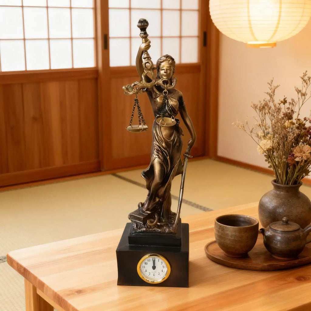 Lady Justice Statue Resin Figurine Ornament Clock Scale Sculpture
