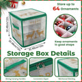 Christmas Ornament Storage Box 64-Grid Seasonal Decorative Ball