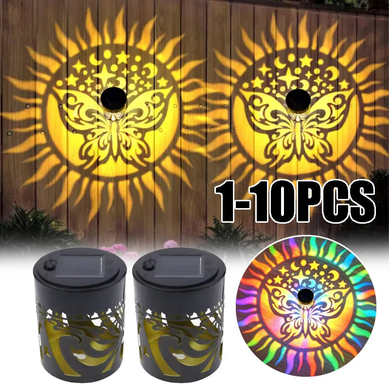 Solar Mandala Sunflower Wall Light Waterproof LED Outdoor Garden