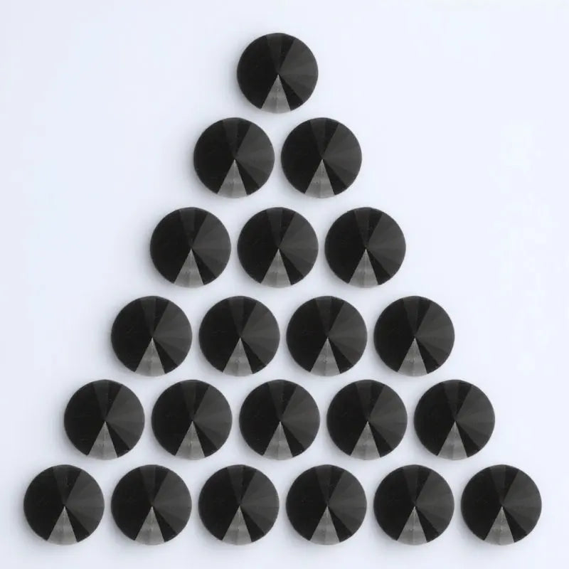 Black Round Acrylic Rhinestone Buttons Crystal Effect Clothing