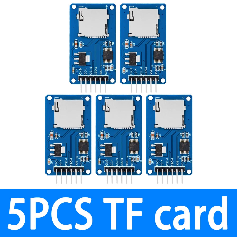 1PCS/5PCS Micro SD/TF Card Reader Module: SPI Interface with Level Shifter Chip for Arduino Compatible Zpaxo 5pcs