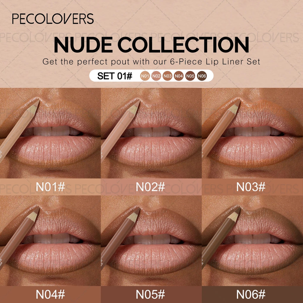 1PC Waterproof and Sweatproof, Non-fading, 3D Lip Shape, Nude, Brown, Red, Smooth Finish, Stackable, Lip Liner,for Daily Makeup. Zpaxo