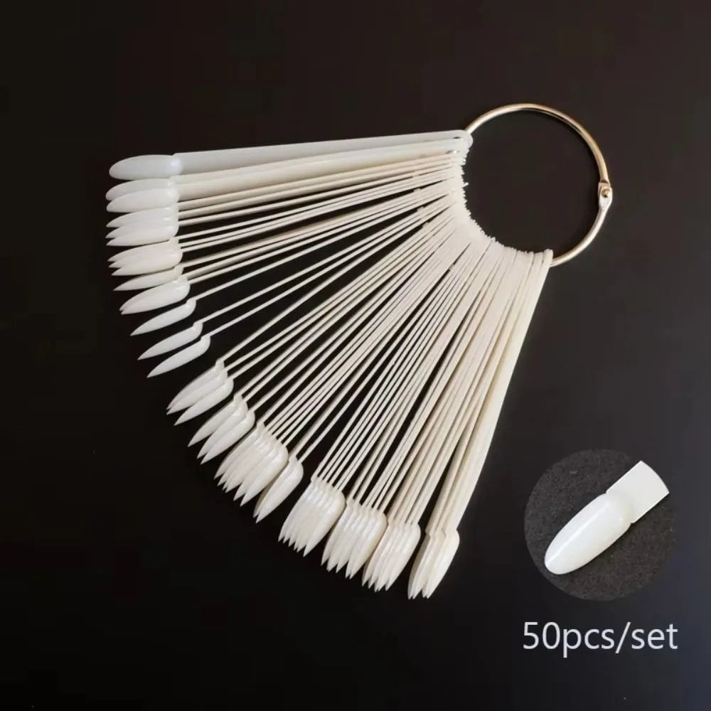 Clear Natural Nail Display Sticks Ring Gel Polish Practice Swatch Zpaxo Natural Color
