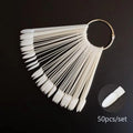 Clear Natural Nail Display Sticks Ring Gel Polish Practice Swatch Zpaxo Natural Color