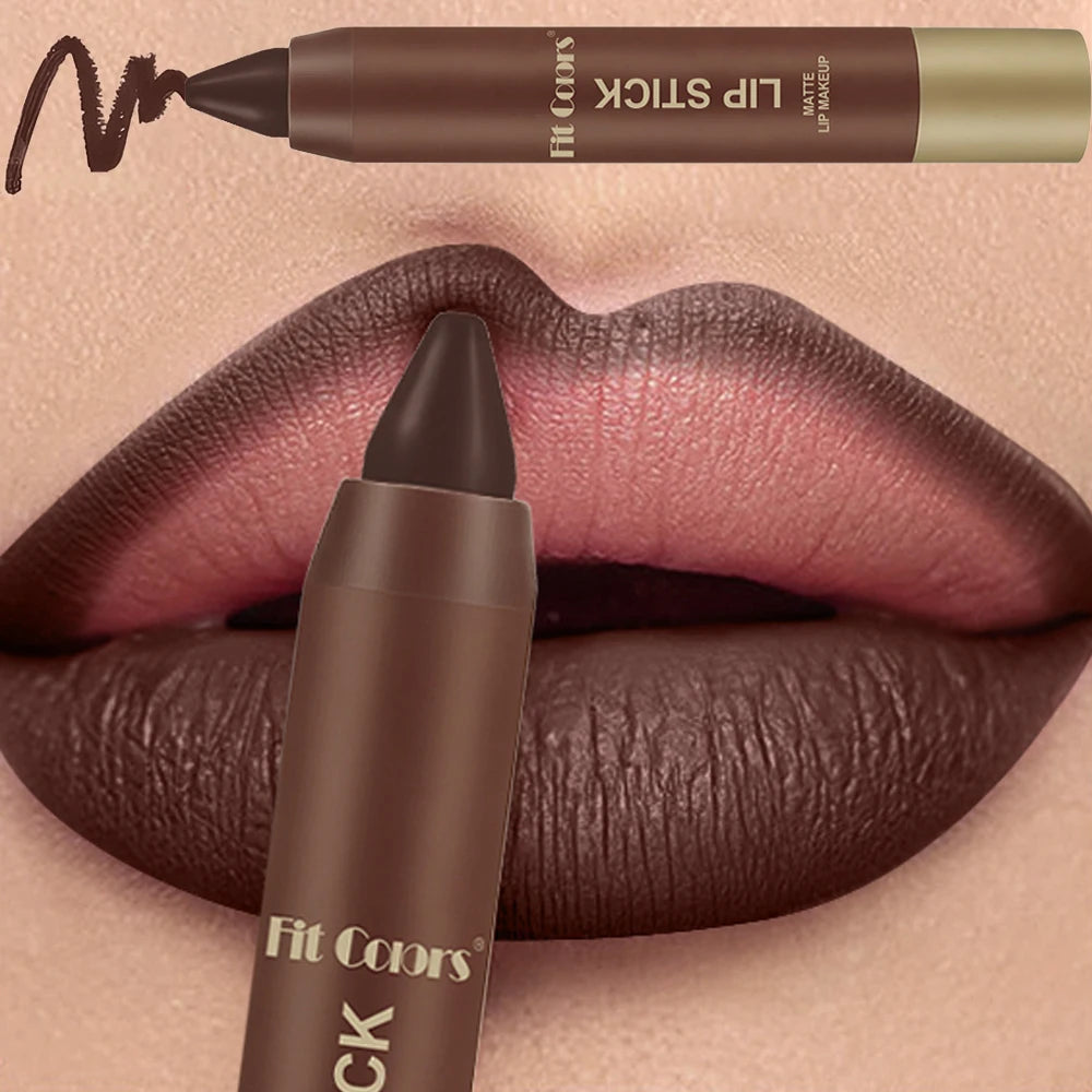 Moisturizing Lipliner Pen Soft Mirror Glass Lip Crayon Lipstick Pencil Waterproof Lip Makeup for Women Solid Lip Gloss Cosmetic Zpaxo 06-Matte
