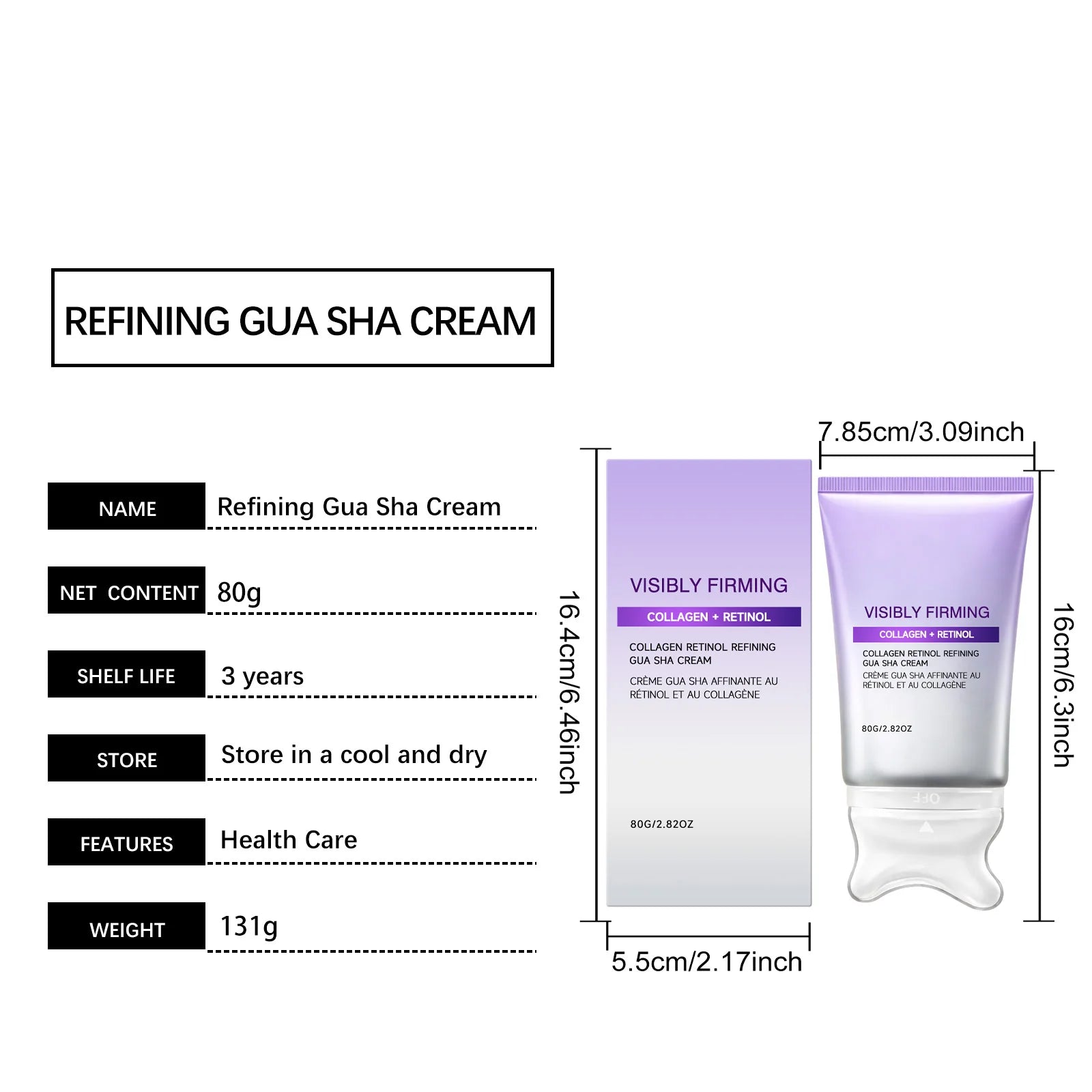 Retinol Collagen Gua Sha Lifting Face Cream 80g – Firms & Contours Lifting Face Cream Zpaxo
