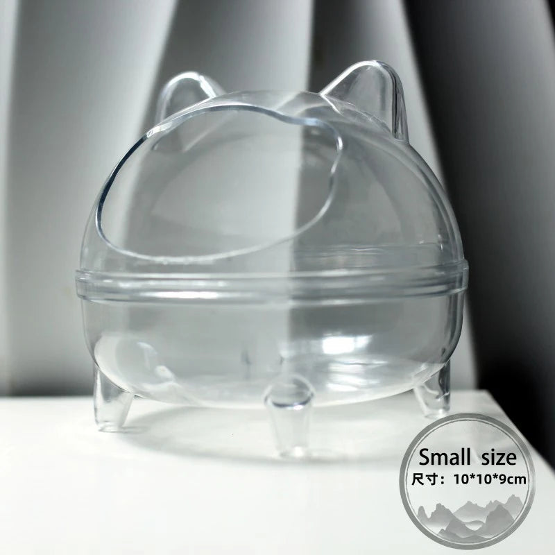 Capacity Transparent Shower Room Hamsters Small Pet Sand Bath Cage Zpaxo A1