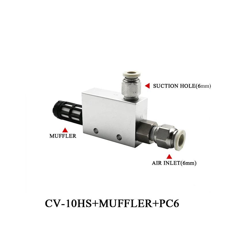 Vacuum Generator Large Flow Valve CV-15/20/25HS Manipulator Suction Cup Negative Pressure Switch Control Pneumatic Accessories Zpaxo CV-10HS-6mm