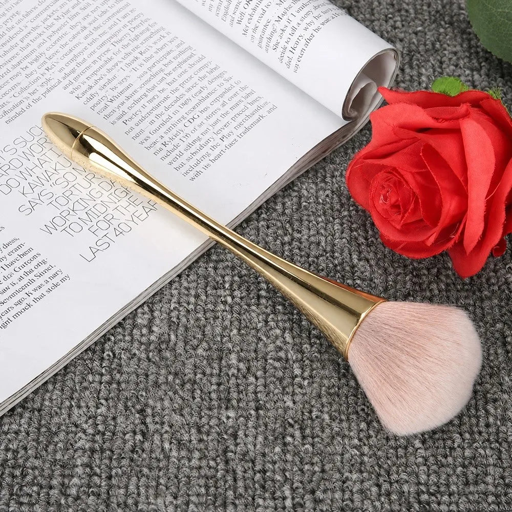 Cleaning Brush Large Nail Dust Soft Fluffy Gold Manicure Remover Zpaxo