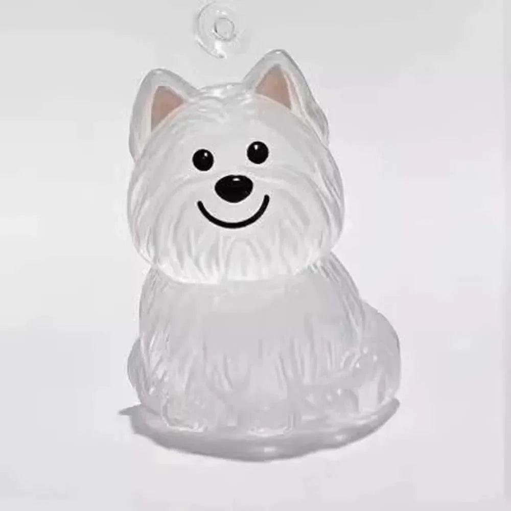 Dog Shape Hair Storage Box Transparent DIY Handmade Pet Keychain Zpaxo West Highland
