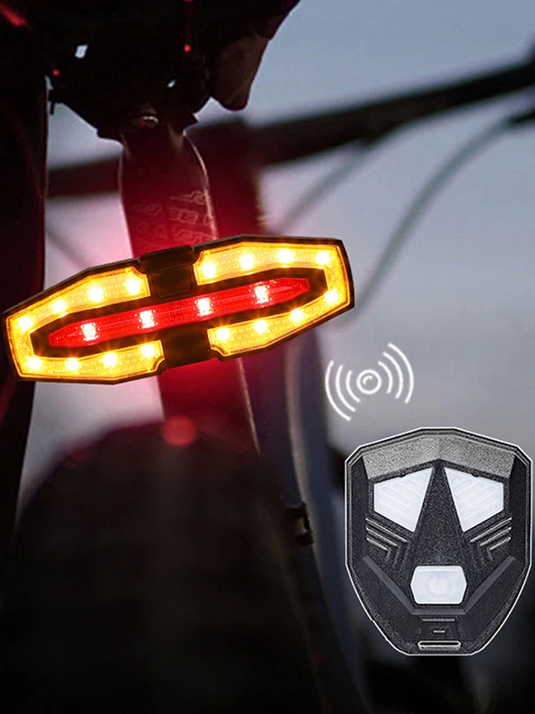 Rechargeable Bicycle Rear Light Turn Signals Warning Bike Lights