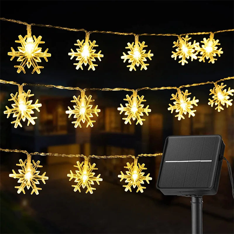 Solar Christmas Snowflake Lights Powered Led Outdoor Light Waterproof Zpaxo