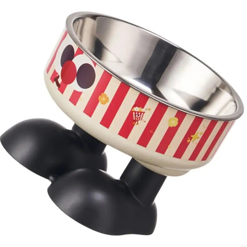 Modern Leg Pet Bowl Enhancing Neck Comfortable Stainless Steel Large
