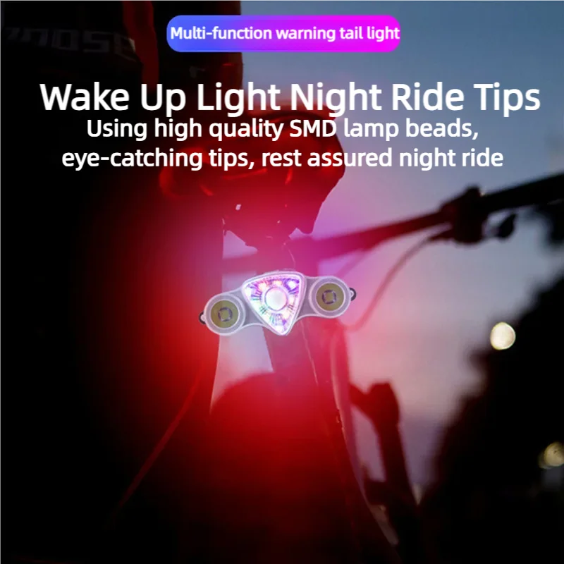 Bicycle Tail Lights USB Charging Cycling Night Riding Warning outdoor Road Mountain Bike Colorful Tail Lights Bicycle Accessorie Zpaxo