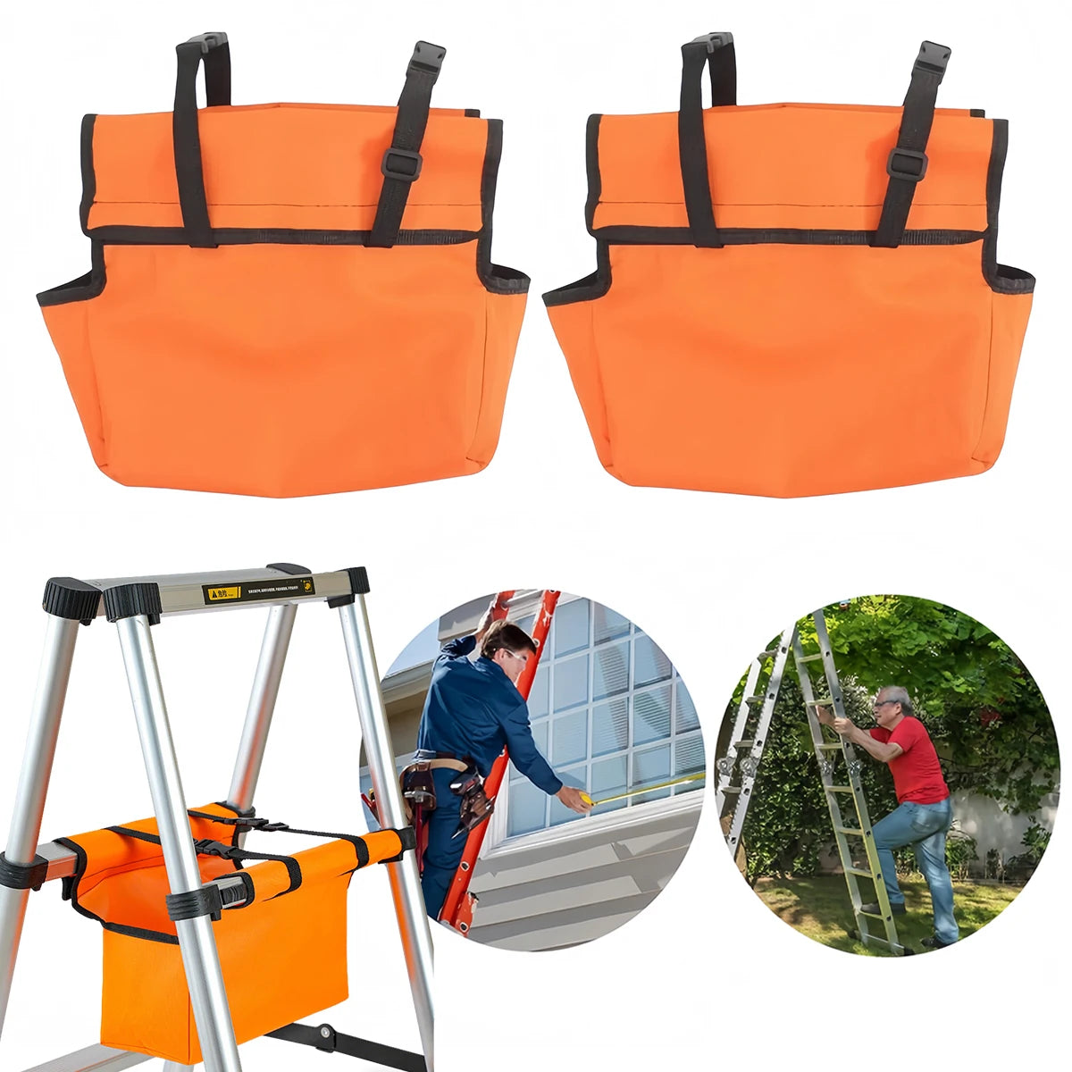 Ladder Tool Caddy – Hands-Free Storage Pouch for Ladders 2/4 Pack