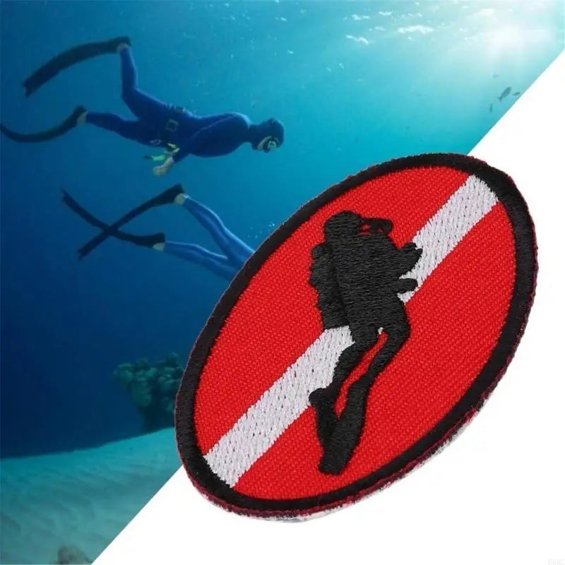 Dive Diver Embroidered Patches Diving Dive Flag Sewing on Flag Zpaxo