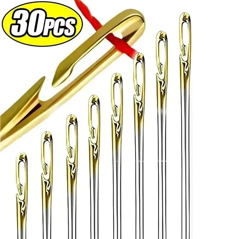 Side-Opening Stainless Steel Sewing Needles – Multi-Size Set