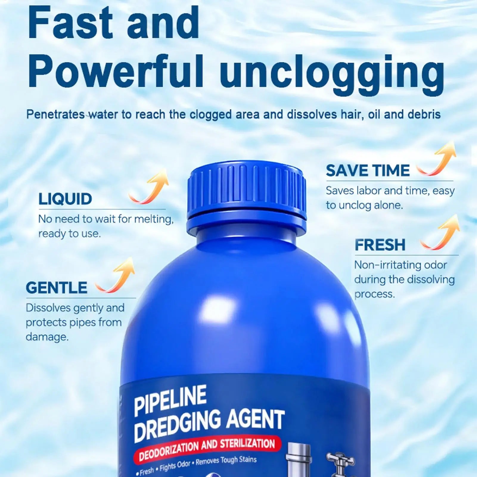 Drain Cleaner Powder Fast Acting Unclog Opener Sink Shower Bathtub