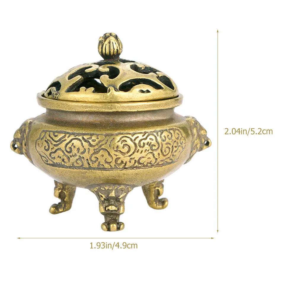 Vintage Brass Incense Holder Sturdy Mini Censer Fine Craftsmanship