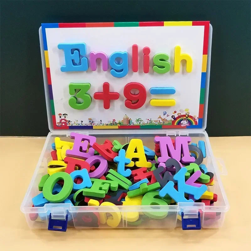 Magnetic Letters Numbers Alphabet ABC 123 Fridge Magnets Plastic Educational Preschool Learning Toy Set Uppercase Lowercase Math Zpaxo