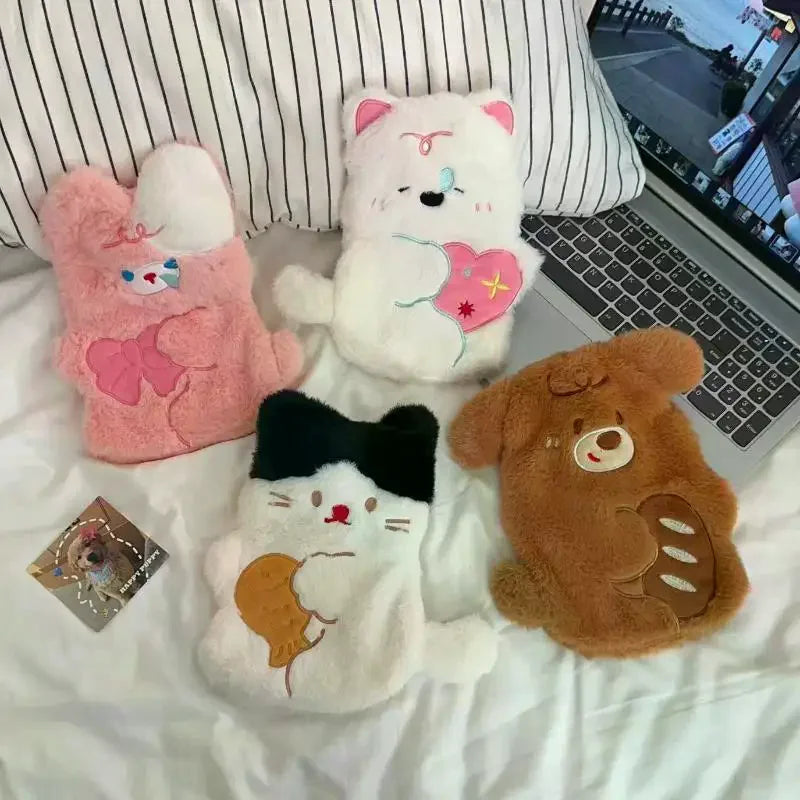 2025 Belly Warmer Thick Plush Hand Cute Cartoon Water Bottle Warm Bag Zpaxo