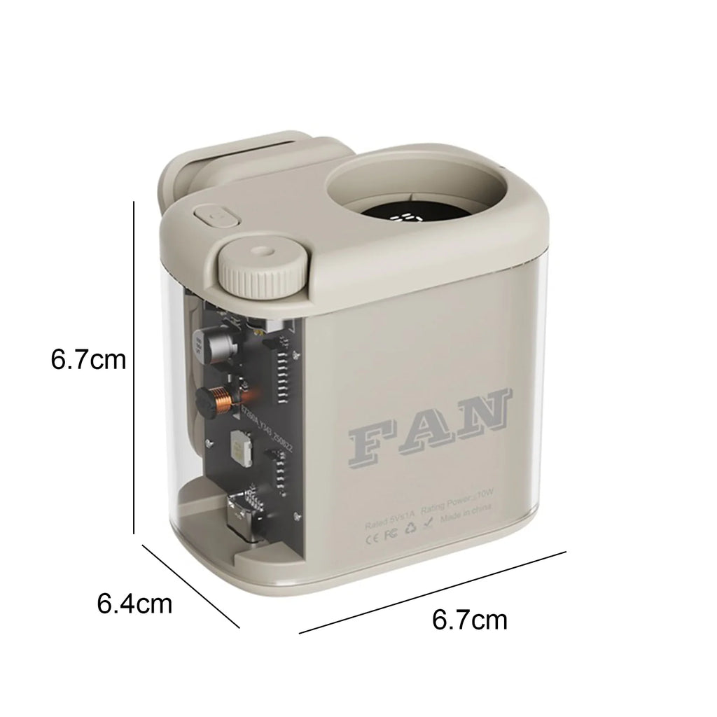 Wearable Waist Fan 100 Speeds Adjustable 1800mAh Battery Built in Colorful Lighting for Travel Outdoor Office Women Men Gifts Zpaxo