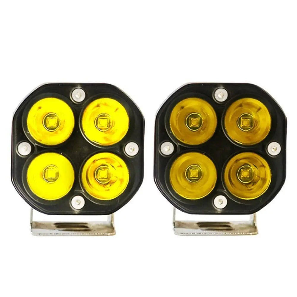 White Yellow Light Motorcycle Work 12V 24V 40W Driving Moto Zpaxo