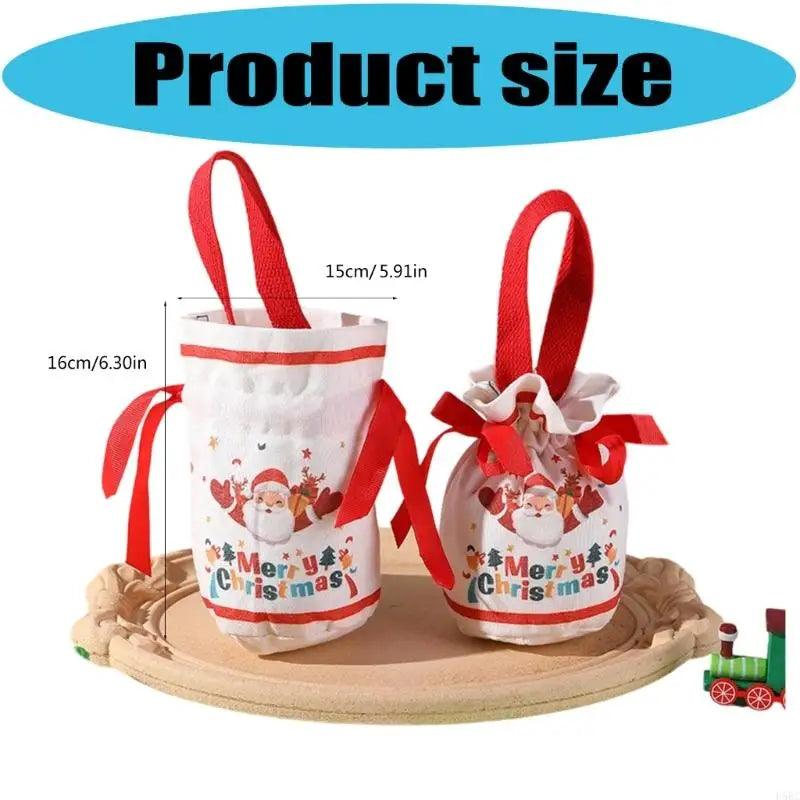 Seasonal Decorative Fabric Sacks Carry Handle Festival Ornament