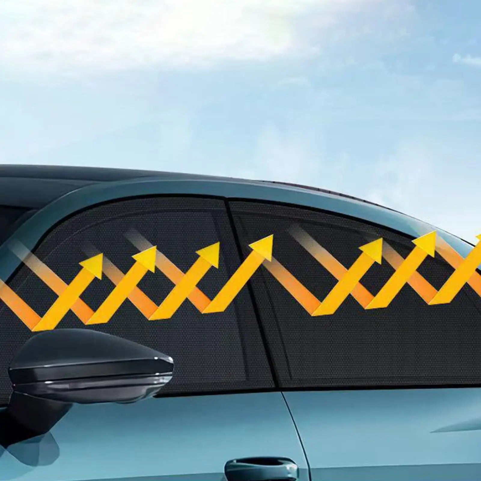 Car Window Sunshade UV Protection Mesh Curtain Cover 2-Pack Car Window Sunshade Zpaxo