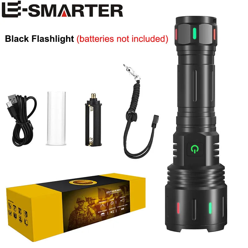 ESMARTER 2000 Lumen Zoomable Tactical Flashlight – 5 Modes IPX6