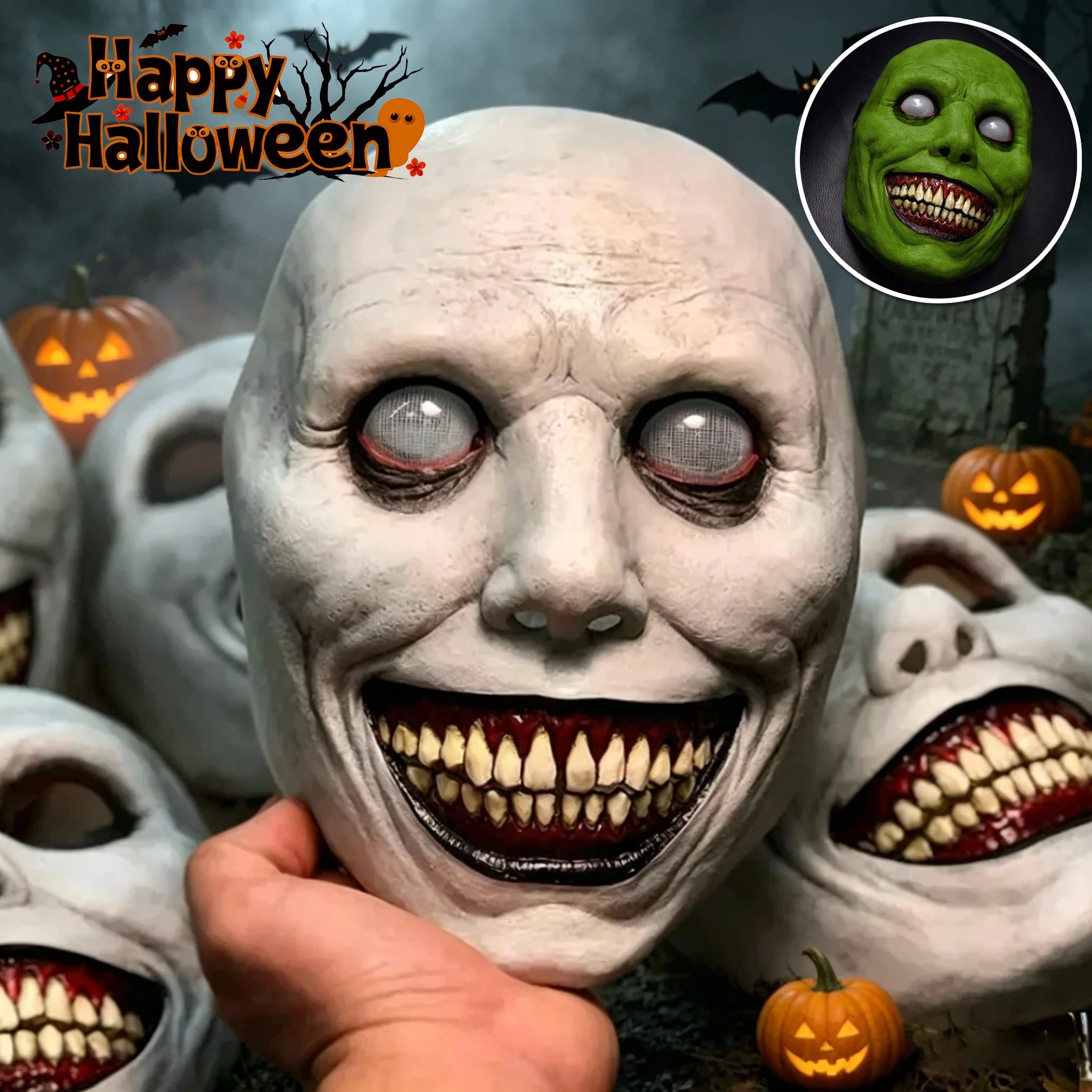 Realistic Smiling Demon Mask Halloween Perfect Exorcist Roleplay