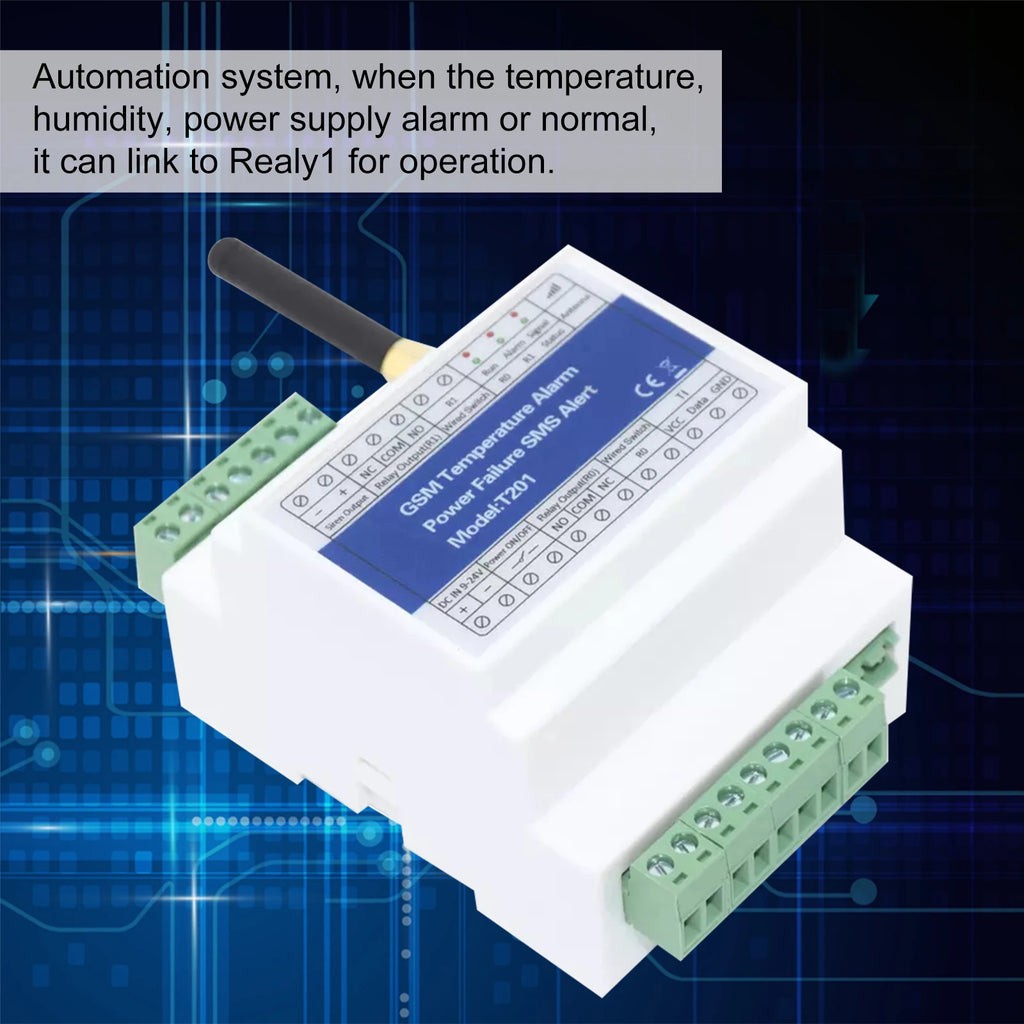 GSM Remote Relay Switch Access Controller T201 GSM Temperature Alarm 2G/3G/4G Power Status Monitoring Power Failure SMS Alarm Zpaxo