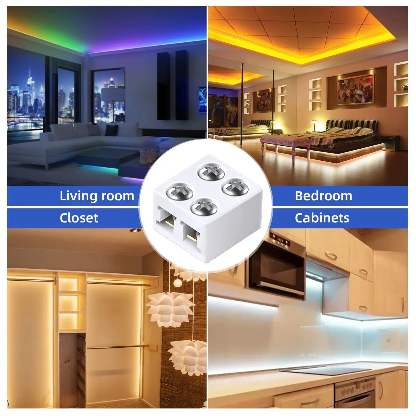 LED Light Strip Connectors 8mm Sturdy LED Connector User-Friendly LED Connecting Versatile LED Strip Light Connectors Zpaxo