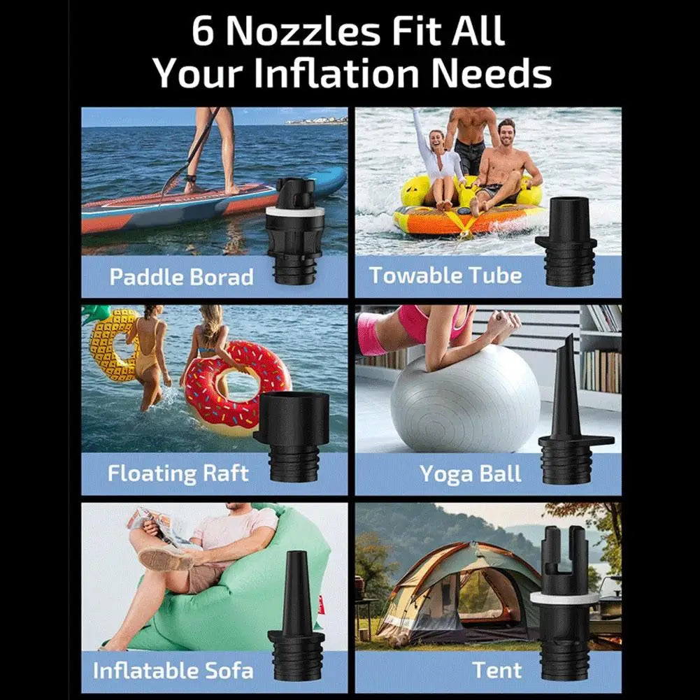NEW 1set Paddle Board Pump Adapter Set 7 Nozzles SUP Air Pump Hose Extension Universal Inflatable Valve Connector for Boat Kayak Zpaxo