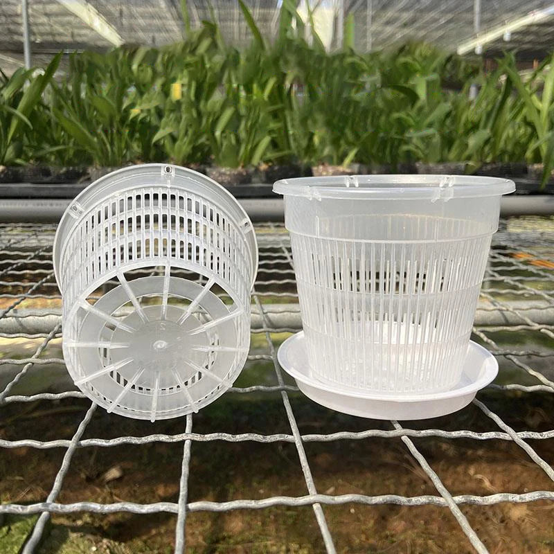 For Orchid Flower Breathable Growth Container Garden Plastic Flower Pot 11/14cm Mesh Pot Root Control Transparent Flowerpot Zpaxo