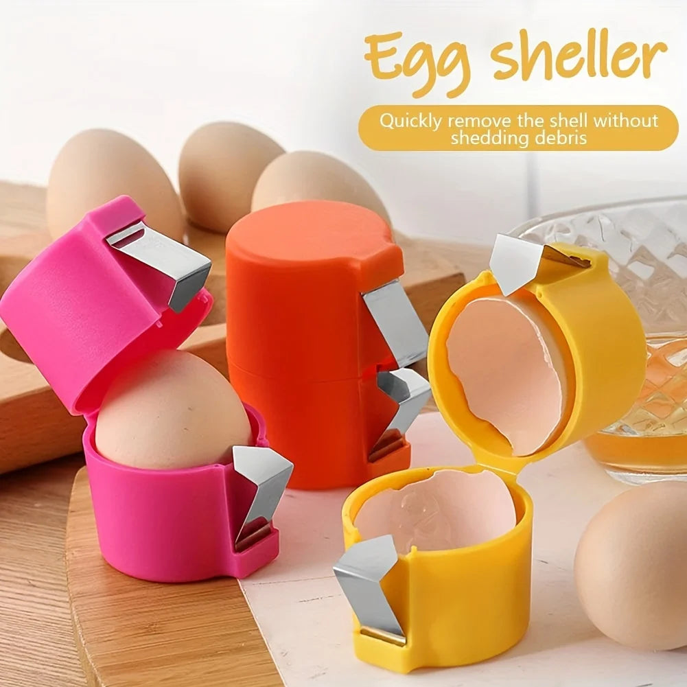 3 PCS Egg Shell Opener, 2025 New Egg Cracker for Raw Eggs, Hard Boiled Egg Peeler Egg Cube Egg Separator Handheld Tool Zpaxo