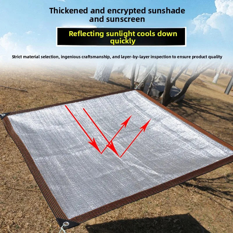 3x4m Aluminum Foil Sun Shade Net UV Protection Heat Insulation Roof