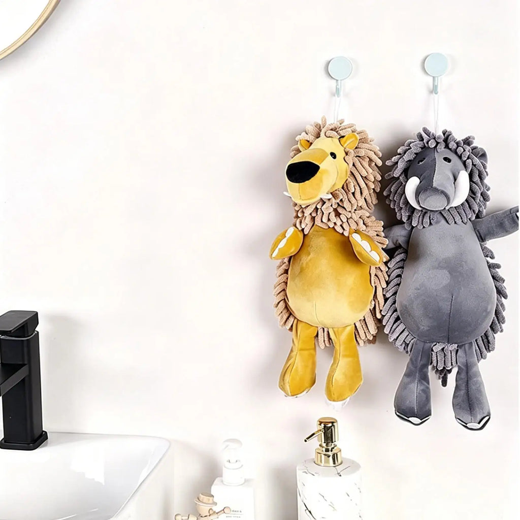 Chenille Animal Hand Towel Wild Boar Lion Shape Soft Water Absorption