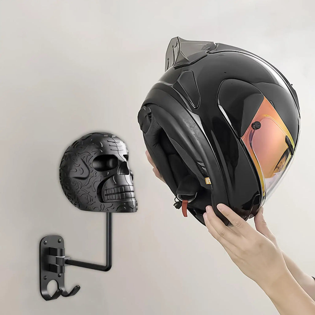 Helmet Wall Mount Skull Shape Hat Rack Decorative Wall Mount Helmet Display Holder for Garage Entryway Bedroom Women Men Party Zpaxo