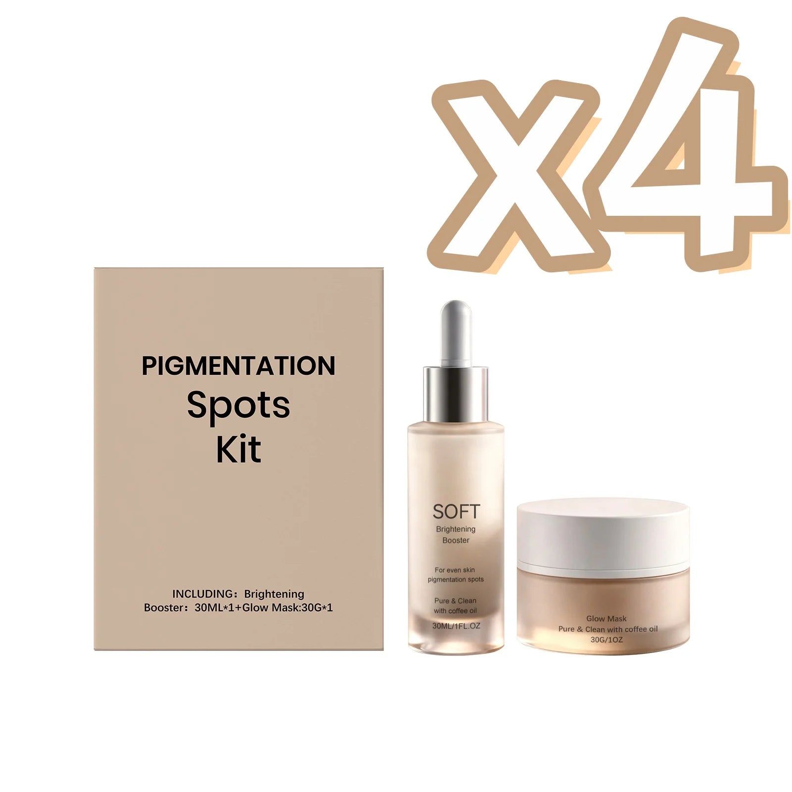 Brightening Essence Mask Set Hydrate Skin Reduce Face Pigment Dark Spot Dullness Brighten Complexion Fit All Skin Skincare Kit Zpaxo 1set Boxed x 4