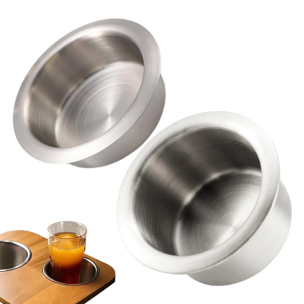 Stainless Steel Cup Holder Insert Drop Boat RV Yacht Drink Coaster